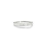 AN 18CT WHITE GOLD DIAMOND TRIPLE ROW MASTERPIECE BANGLE