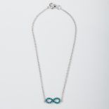 SILVER BLUE CRYSTAL INFINITY BRACELET