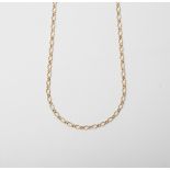 A 9CT GOLD AND SILVER BONDED FANCY LINK CHAIN