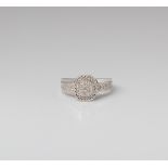 9CT WHITE GOLD MULTISTONE DIAMOND DRESS RING