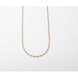 A 9CT GOLD AND SILVER BONDED OVAL LINKED CHAIN