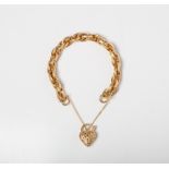 A 9CT GOLD FANCY LINK BRACELET