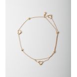 A 9CT GOLD & SILVER BONDED HEART BRACELET