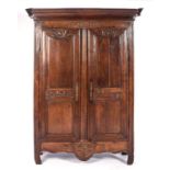 A FRENCH OAK ARMOIRE, 19TH CENTURY