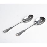 TWO GERMAN SILVER SERVING SPOONS