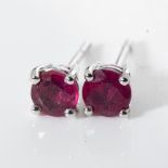 A PAIR OF RUBY EARRINGS