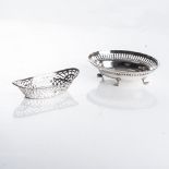 TWO OVAL SILVER BONBON DISHES