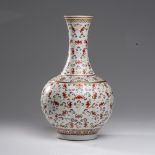 A CHINESE FAMILLE ROSE 'HUNDRED-BATS' BOTTLE VASE, REPUBLIC PERIOD, 1912-1949