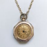 A 9CT GOLD PENDANT WATCH