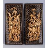 A PAIR OF GILDED PANELS, LATE QING DYNASTY, LATE 19TH - EARLY 20TH CENTURY