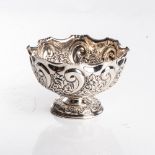 A SMALL SILVER ROSE BOWL
