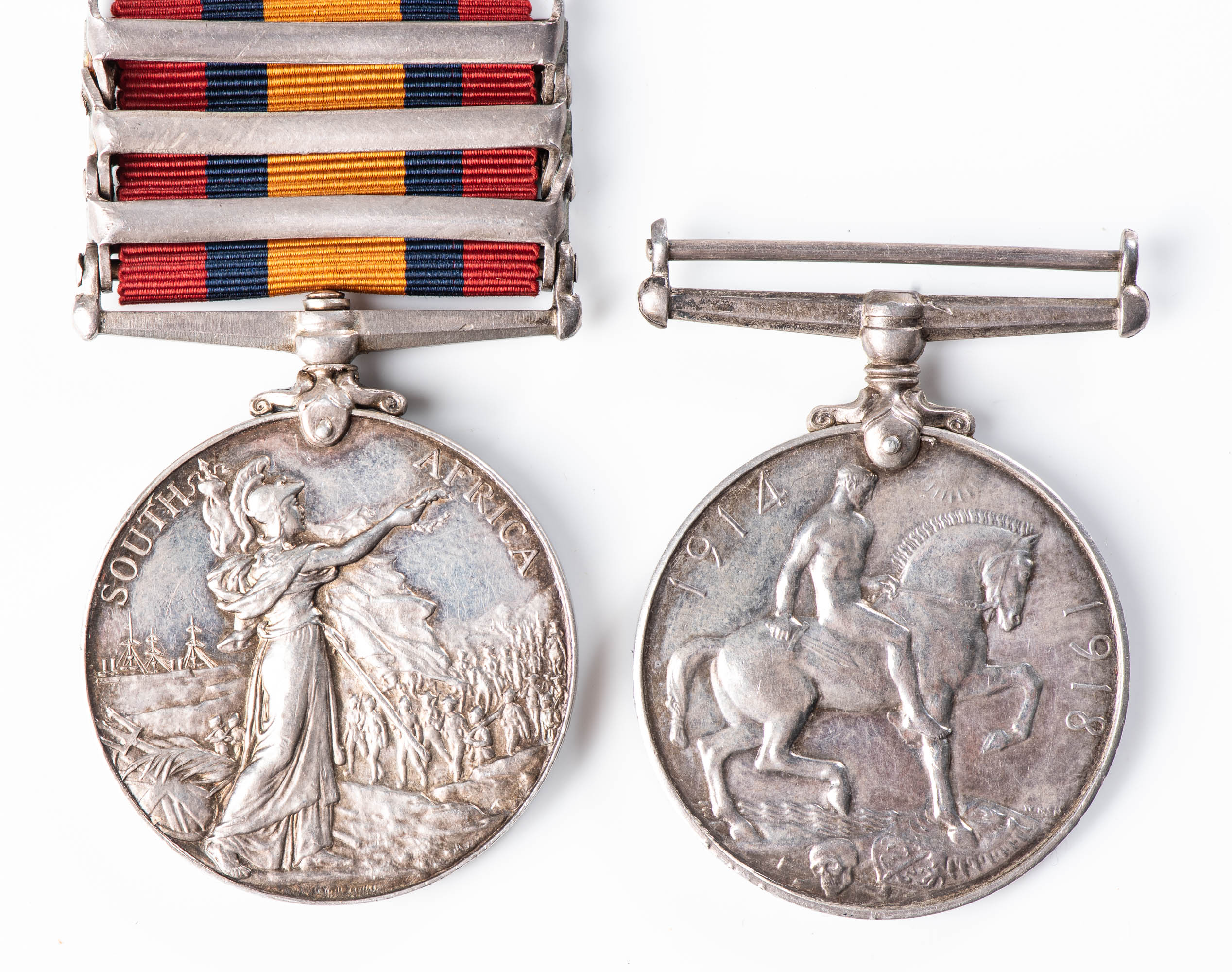 KILLED IN ACTION BOER WAR WW1 PAIR. BOER WAR QUEEN'S SOUTH AFRICA MEDAL TO BORDER HORSE, GORRINGE'S - Image 3 of 3