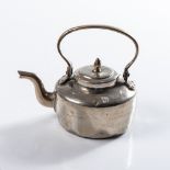 A SILVER-PLATED BRASS KETTLE