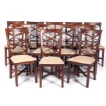 A SET OF TWELVE MAHOGANY DINING CHAIRS, MODERN