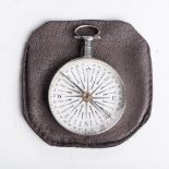 A GEORGE III SILVER POCKET COMPASS