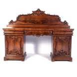 A VICTORIAN MAHOGANY PEDESTAL SIDEBOARD