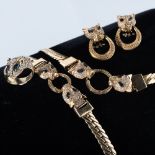A SUITE OF 18CT GOLD PANTHER DESIGNED JEWELLERY