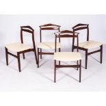 A SET OF FOUR SAPELE MAHOGANY DINING CHAIRS, MANUFACTURED BY D.S. VORSTER