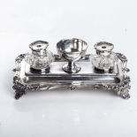 A SHEFFIELD PLATE INKSTAND