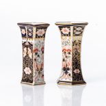 TWO ROYAL CROWN DERBY IMARI PATTERN VASES, 20th CENTURY