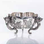 A CHINESE SILVER ROSEBOWL