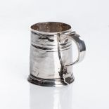 A QUEEN ANNE HALF-PINT SILVER MUG