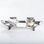 A GEORGE III SILVER INKSTAND