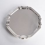 A SHAPED SQUARE SILVER SALVER