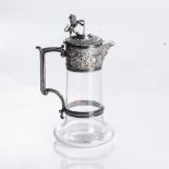 A GLASS CLARET JUG