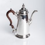 A GEORGE II SILVER COFFEE POT