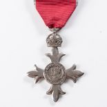 THE MOST EXCELLENT ORDER OF THE BRITISH EMPIRE - SILVER MEMBER GRADE (MBE) ON CIVILIAN RIBBON