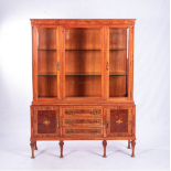 A FRENCH KINGSWOOD AND INLAID DISPLAY CABINET