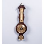 A MAHOGANY BANJO BAROMETER