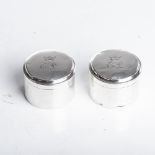 TWO EASTERN SILVER CIRCULAR BOXES