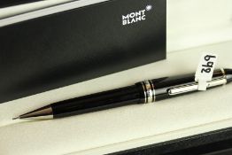 GENTLEMAN'S LARGE MONT BLANC PENCIL MBHG7KCY4, black lacquer with silver hardware,0.9mm lead size,