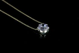 Cubic zirconia pendant, set with 1 cz stone, handmade mount, approximate chain length 19.5cm,