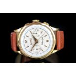 VINTAGE EBERHARD & CO EXTRA-FORT, circular dial with twin registers, rose gold hands and baton