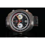GENTLEMANS TAG HEUER CHRONOGRAPH MONTREAL,round, black dial with illuminated hands,red illuminated