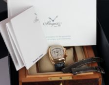 RARE GENTLEMENS BREGUET CHRONOGRAPH 18CT GOLD WRISTWATCH W/ BOX & PAPERS REF. 540013R129V6, triple