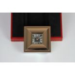CARTIER DESK CLOCK MODEL 2745 , SN 102....GD, square , black dial with illuminated hands, silver