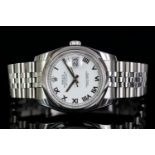 GENTLEMANS ROLEX OYSTER PERPETUAL DATEJUST, MODEL 116200, SN Z11.....CIRCA 2007,round,white dial