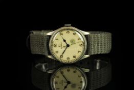 GENTLEMENS OMEGA MILITARY 6B AIR MINISTRY CIRCA 1941/2, circular patina dial with black arabic