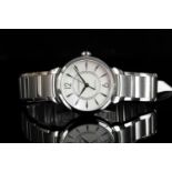 LADIES CONCORD IMPRESARIO , round, silver dial and hands, diamond set inner ring, silver markers,