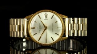 GENTLEMANS SEIKO SPORTSMATIC CALENDER 820,round, silver dial with gold hands, gold baton markers,