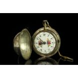 RARE 18TH CENTURY ALEX MICHELSON PASCAL LONDON EARLY VERGE MOVEMENT POCKETWATCH,double cased,