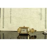 LADIES 18CT JAEGER LE COULTRE REVERSO DIAMOND SET WATCH PENDANT, oblong, white diamond set dial with