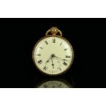 LITHERLAND AND DAVIES & CO , LIVERPOOL, 18CTOPEN FACED VERGE POCKET WATCH, circular white dial