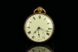 LITHERLAND AND DAVIES & CO , LIVERPOOL, 18CTOPEN FACED VERGE POCKET WATCH, circular white dial