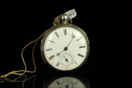 SILVER PAIR CASED OPEN FACED POCKET WATCH, round, white dial with black hands, black roman numeral