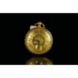 MARKS AND COTTON 18CT POCKET WATCH, gilt dial with roman numerals, subsidiary second dial, 42mm gold